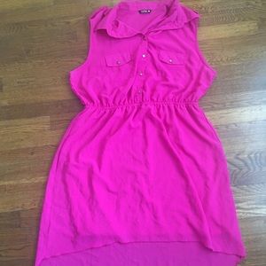 NWOT Hot Pink Dress w/ high-low hem. Size 2x.